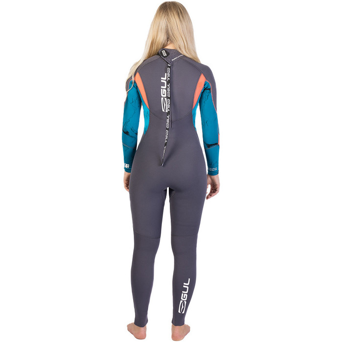 2024 Gul Mujer Response 3/2mm Gbs Back Zip Neopreno RE1232-C1 - Grey / Marbel